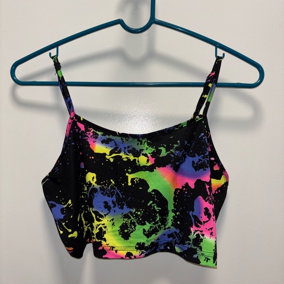 SHEIN Tops - SHEIN Black Splatter Print Crop Top and Shorts Set Size L